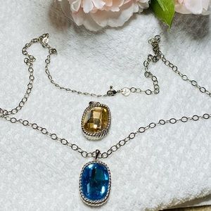 Touchstone crystal pendants and chain